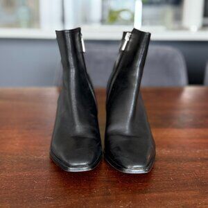 Sam Edelman Cari Black Leather Zip Ankle Boot Size 7